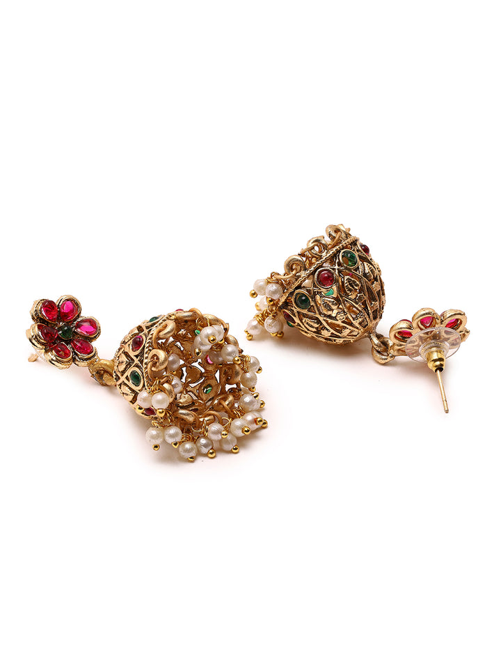 Priyaasi An Exquisite Temple -Style Jewellery Set with Bhutta Earrings