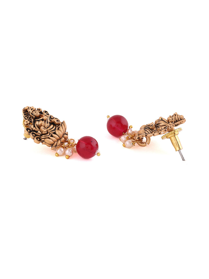 Priyaasi Temple Ruby Stoned Jewellery Set