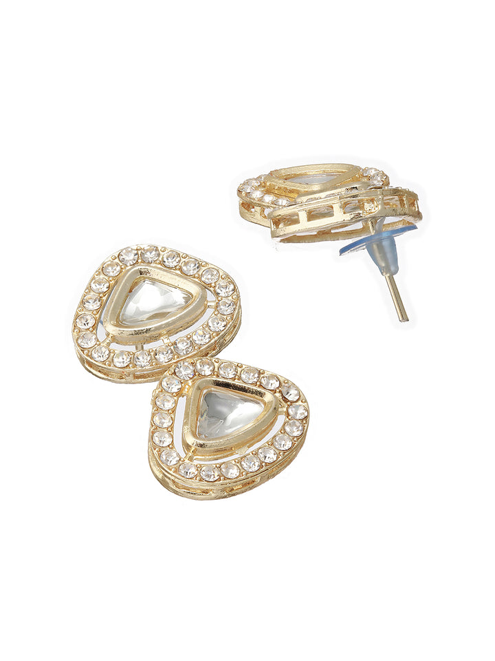 Pretty Polki Kundan Studded Gold-Plated Jewellery Set