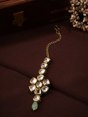 Priyaasi Brighten with Floral Kundan design with Mint Stone