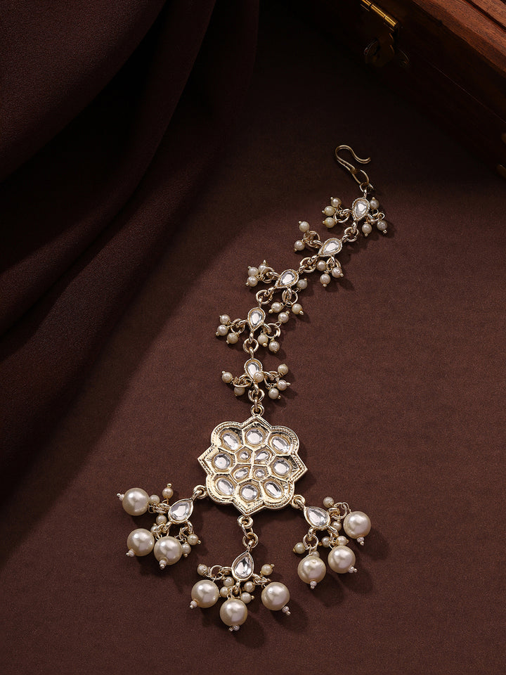 Priyaasi Blooming Floral Kundan Maangtika