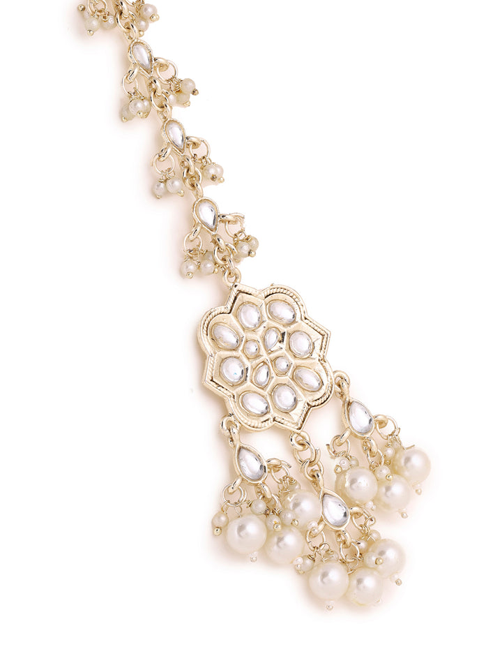 Priyaasi Blooming Floral Kundan Maangtika