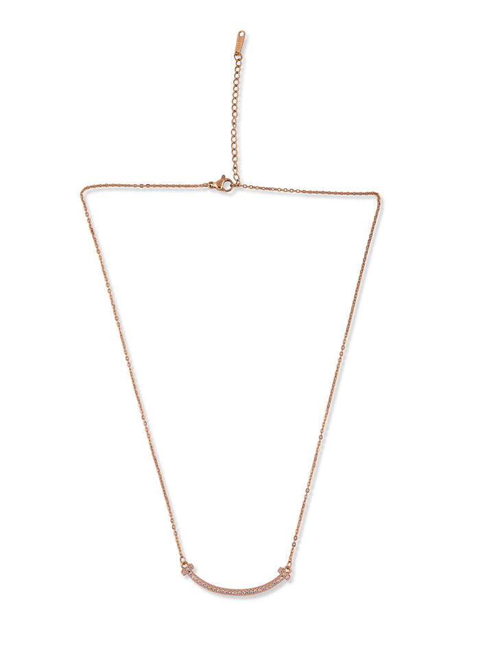 Prita by Priyaasi Sparkling Rose Gold Necklace