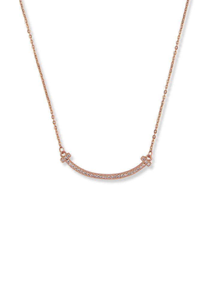 Prita by Priyaasi Sparkling Rose Gold Necklace