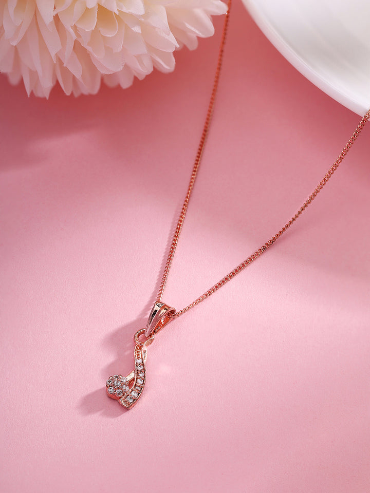 Priyaasi A Radiant Rose Gold-Plated Floral Elegance Necklace
