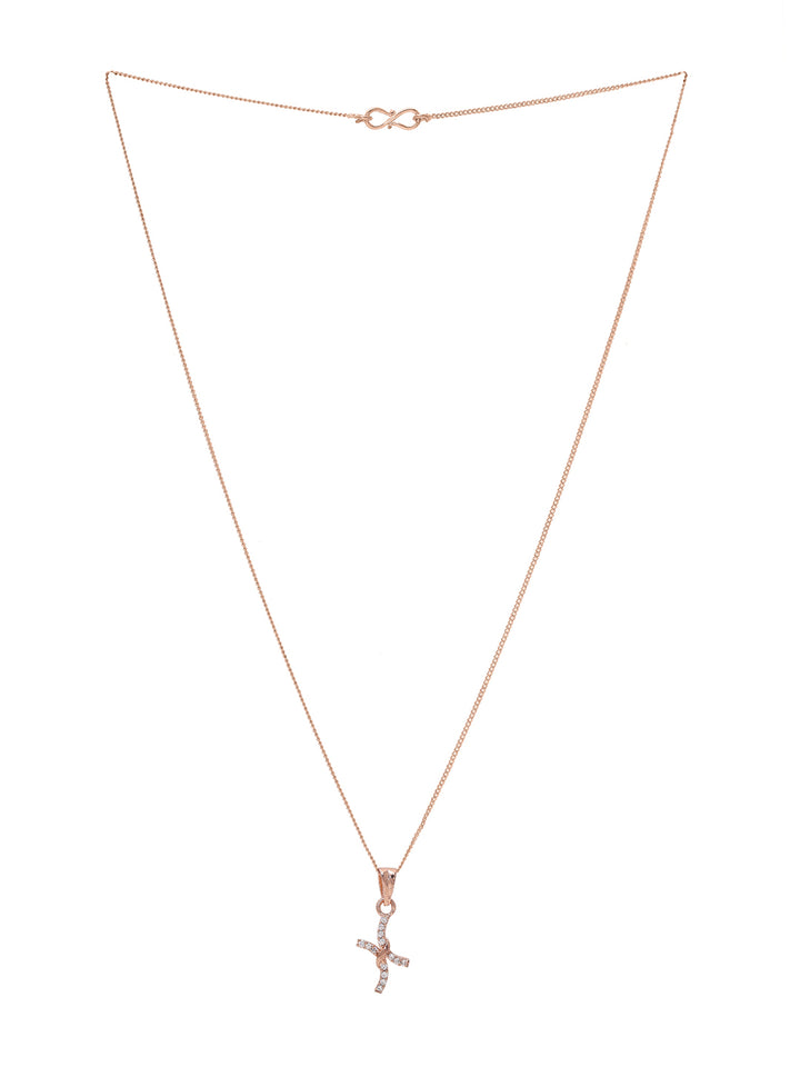 Priyaasi A Rose-Gold Plated Symphony Necklace with Enchanting Pendant