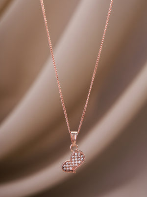 Priyaasi Rose Gold-Plated Romance in a Heart Pendant Necklace