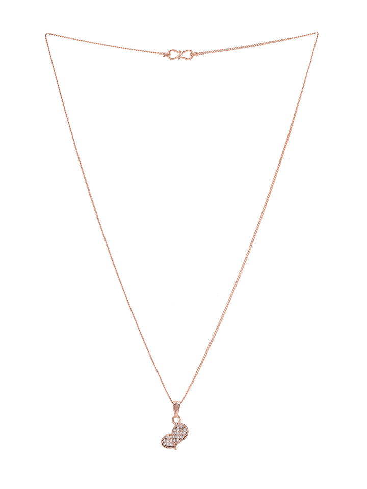 Priyaasi Rose Gold-Plated Romance in a Heart Pendant Necklace