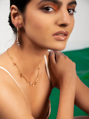 Priyaasi Rose Gold Plated Beaded Necklace