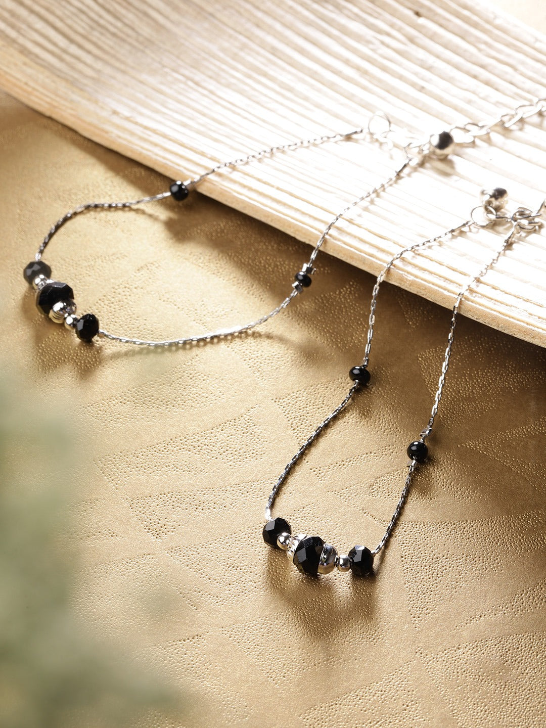 Designer Silver Plated with Black Beads StylishTrendy Fashion