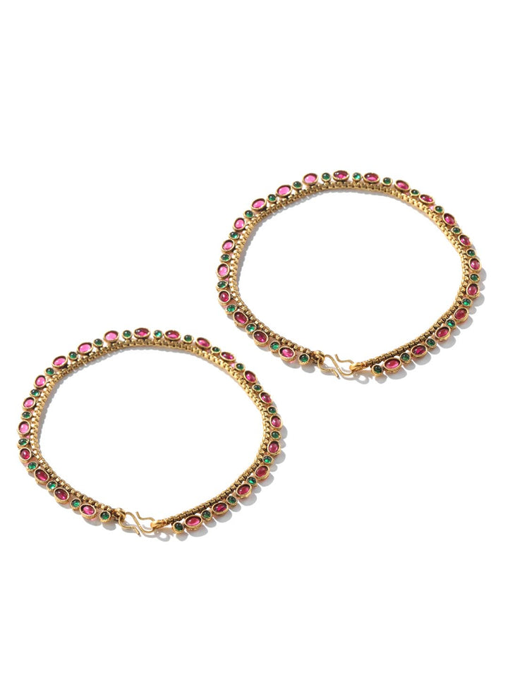 Kemp Stones Gold Plated Anklets