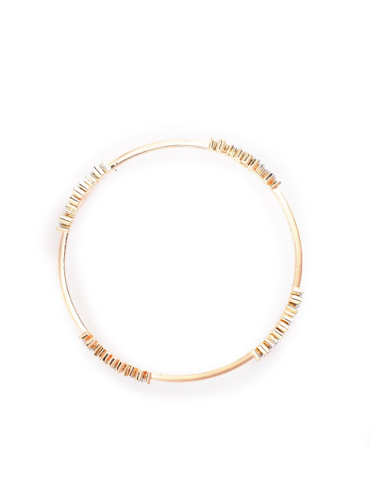 Alluring Appeal - Set of 2 American Diamond Rose Gold Plated Bangles Set