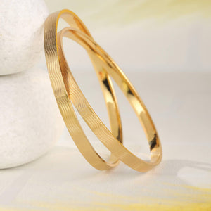 Gold Plated Set of 2 Bangle Set