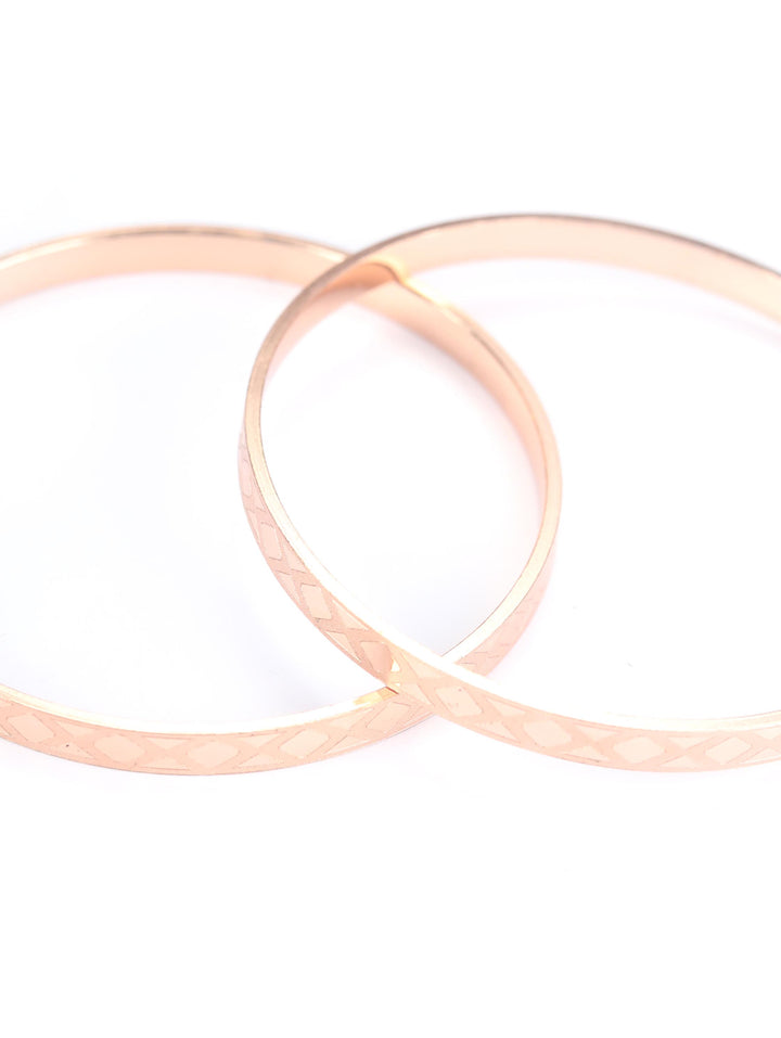 Rose Gold Plated Set of 2 Bangle Set