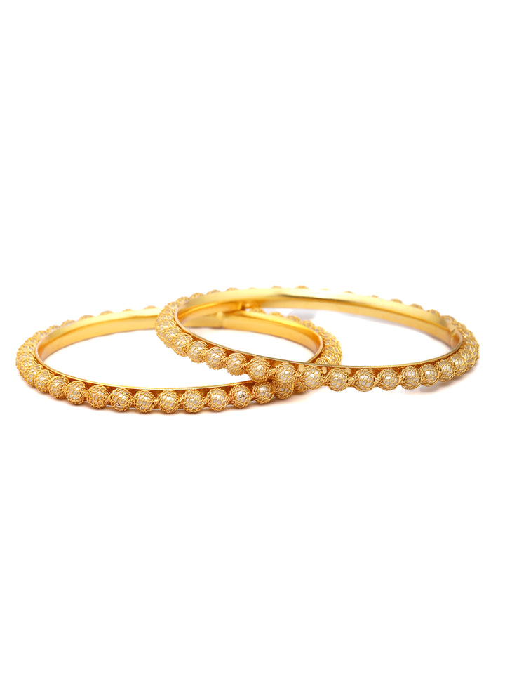 Gold Plated Pearls Studded Set of 2 Bangles