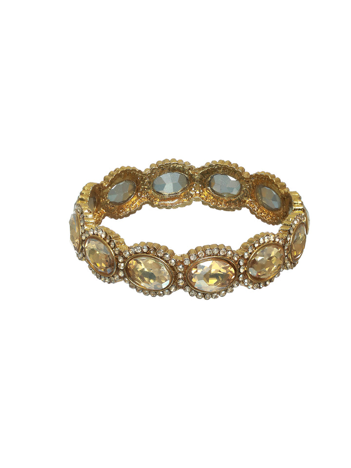 Priyaasi Gold Finish Stone Studded Bangle Set of 2