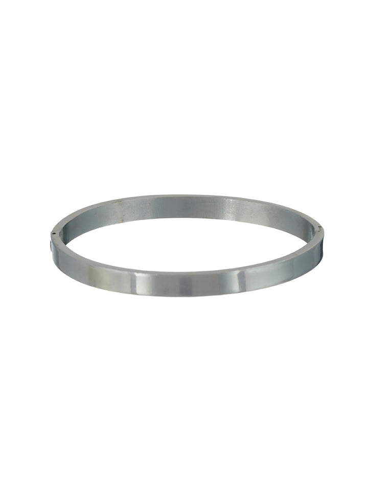 Solid Silver-Plated Cuff Bracelet for Men