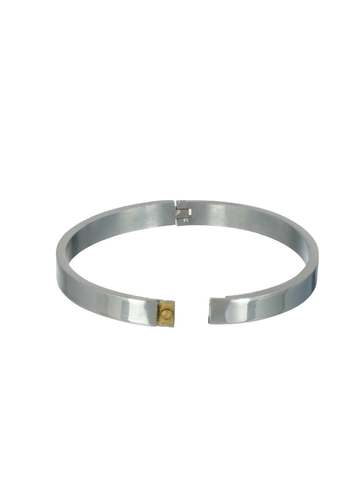 Solid Silver-Plated Cuff Bracelet for Men