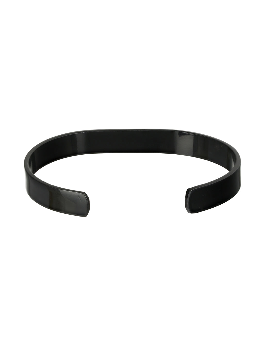 Solid Black Cuff Bracelet for Men