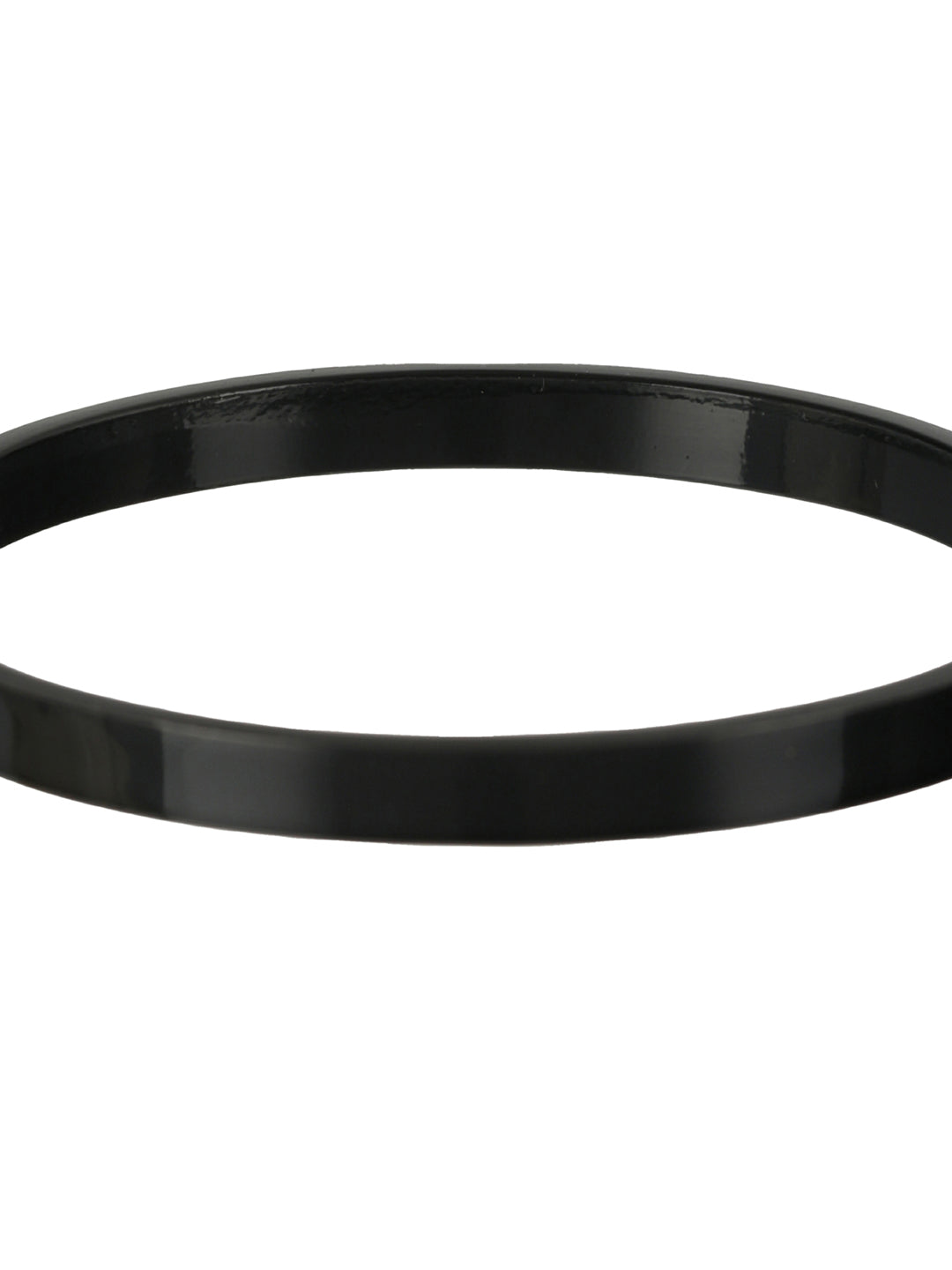 Trendy Black Solid Cuff Bracelet for Men