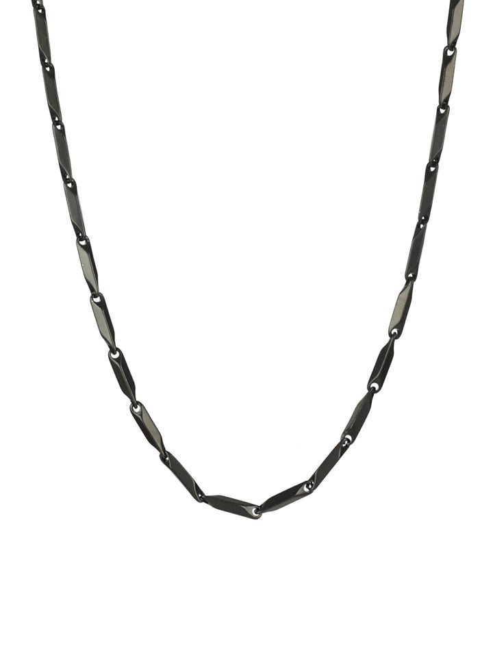 Bold by Priyaasi Black Cuboids Link Chain for Men