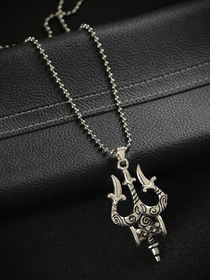 Mighty Trishul Silver-Plated Pendant for Men