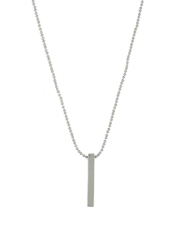 Bold by Priyaasi Cuboid Drop Silver-Plated Necklace for Men