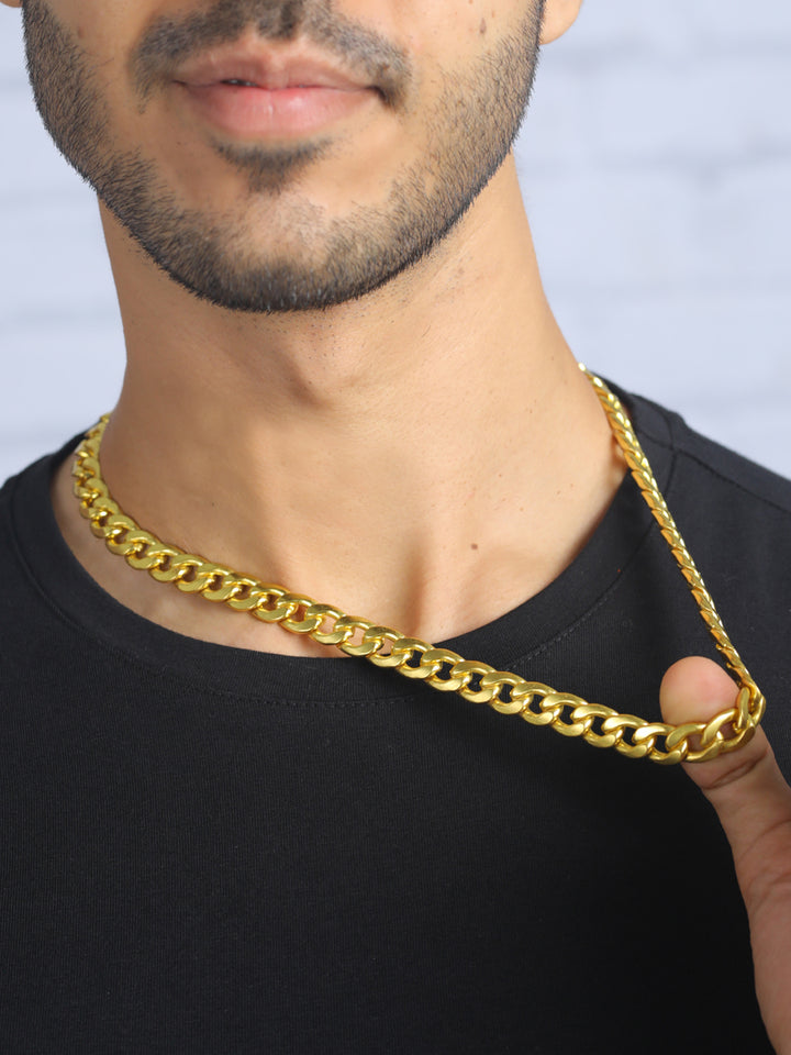 Bold by Priyaasi Gold-Plated Curb Chain for Men