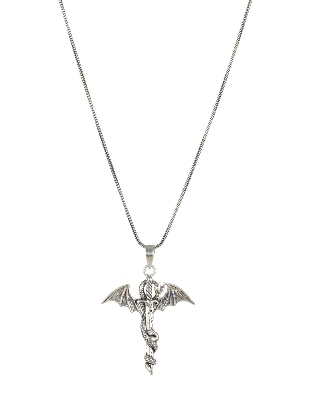 Bold by Priyaasi Dragon Sword Silver-Plated Necklace for Men