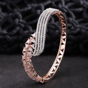 Love Bound-Rose Gold-Plated American Diamond Studded Bracelet