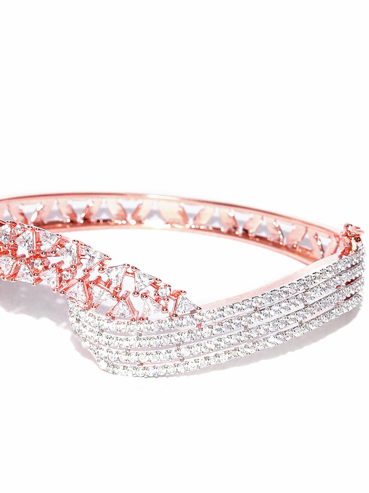 Love Bound-Rose Gold-Plated American Diamond Studded Bracelet