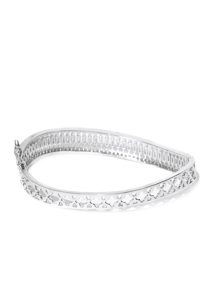 Silver-Plated American Diamond Studded Bracelet