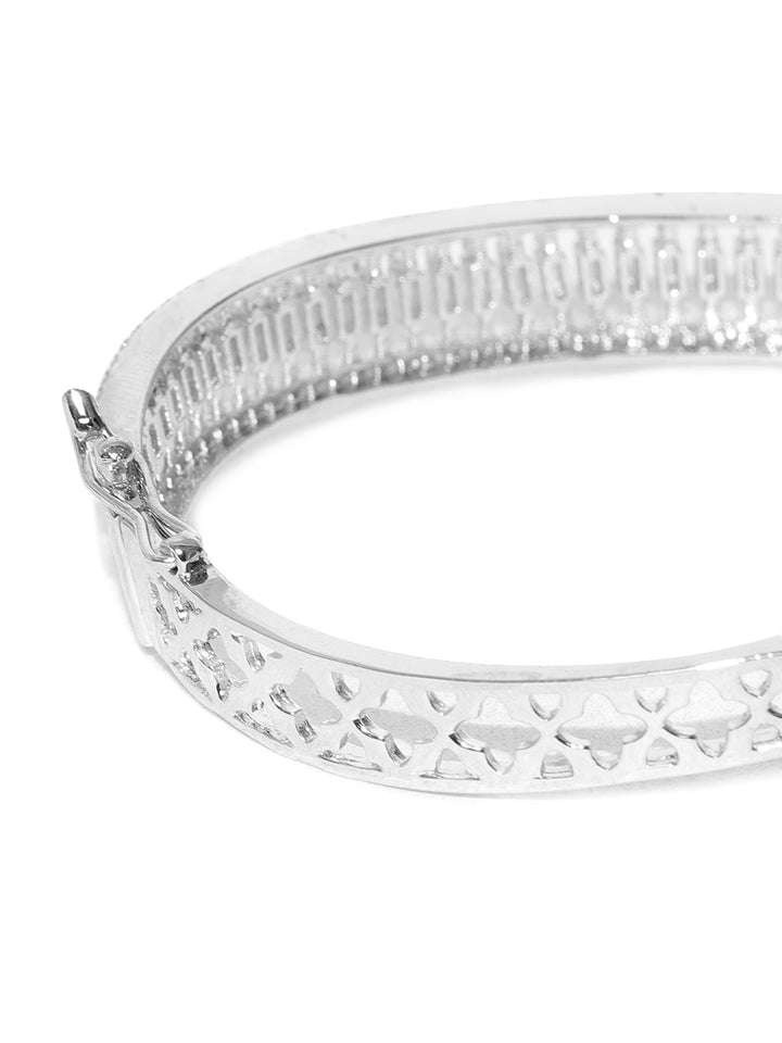 Silver-Plated American Diamond Studded Bracelet