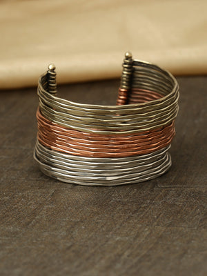 Trio Tones - Multi-Stranded Bangle Like Cuff Bracelet
