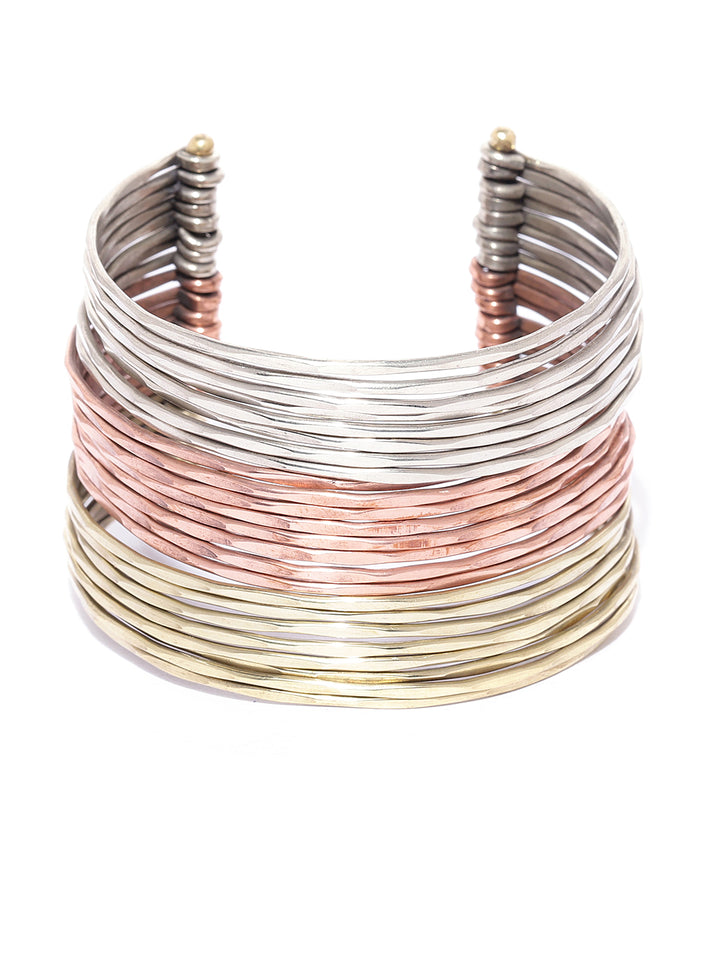 Trio Tones - Multi-Stranded Bangle Like Cuff Bracelet