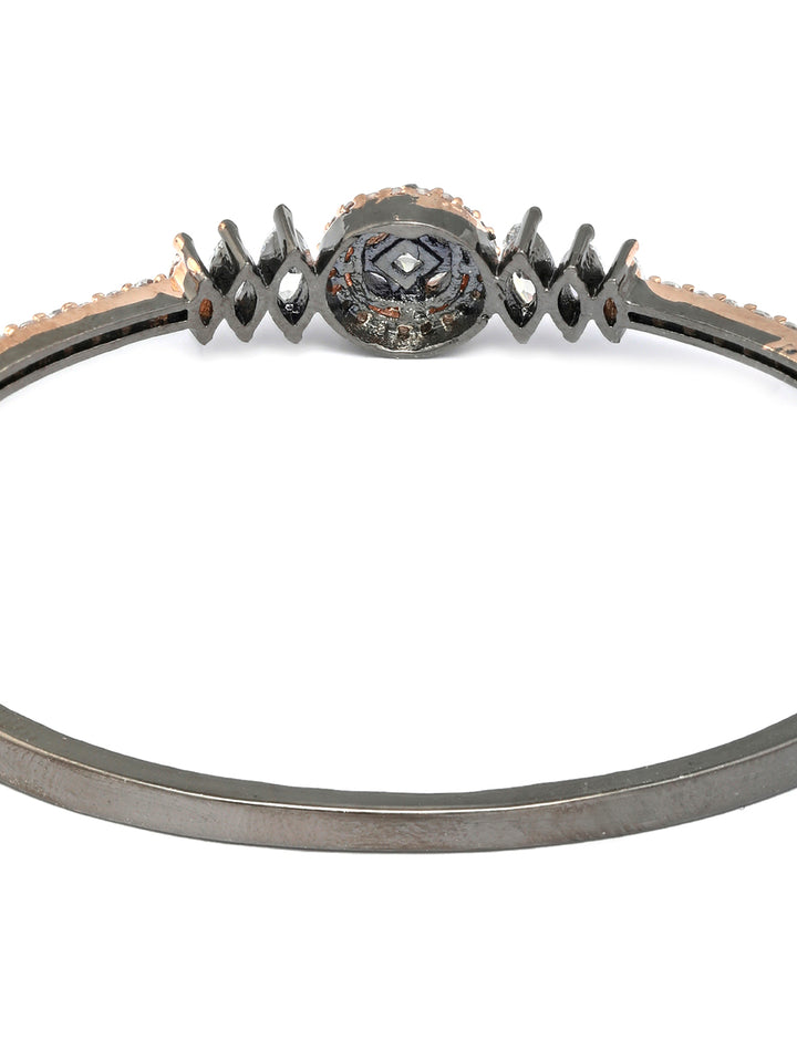 Dual Toned American Diamond Floral Bracelet