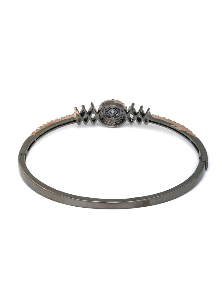 Dual Toned American Diamond Floral Bracelet