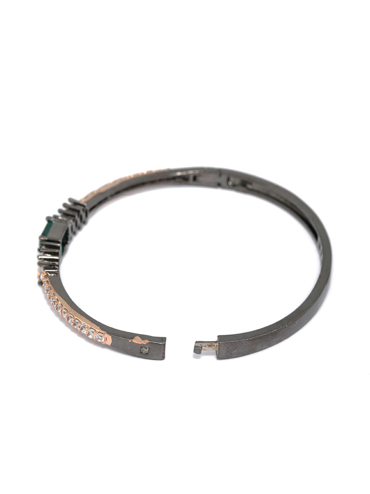 Dual Toned American Diamond Floral Bracelet