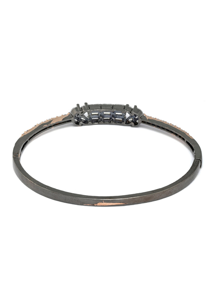 Dual Toned American Diamond Leaf Bracelet