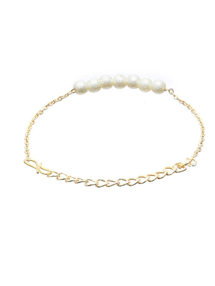 Priyaasi Gold Plated Pearl Link Bracelet