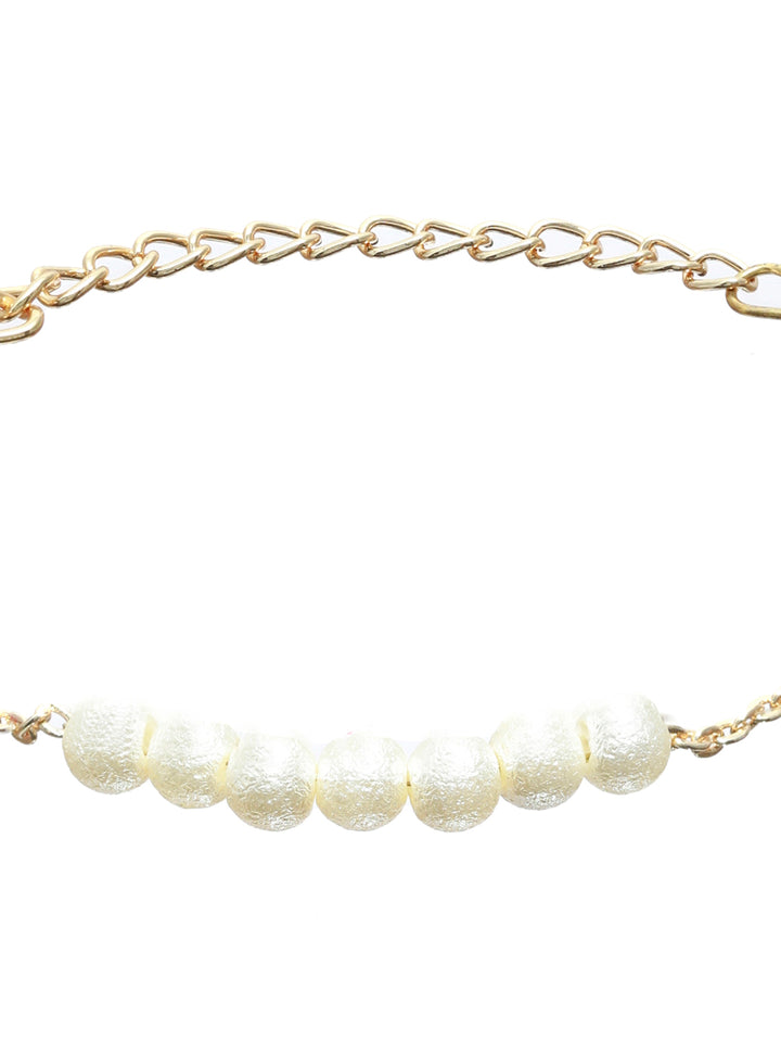 Priyaasi Gold Plated Pearl Link Bracelet