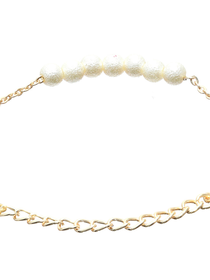 Priyaasi Gold Plated Pearl Link Bracelet