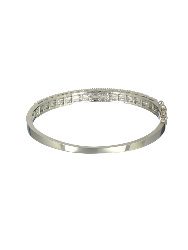 Priyaasi Floral American Diamond Silver-Plated Bracelet