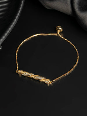 Twisted American Diamond Rose Gold Bracelet