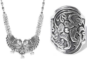 Oxidised Combo of Necklace And Ring
