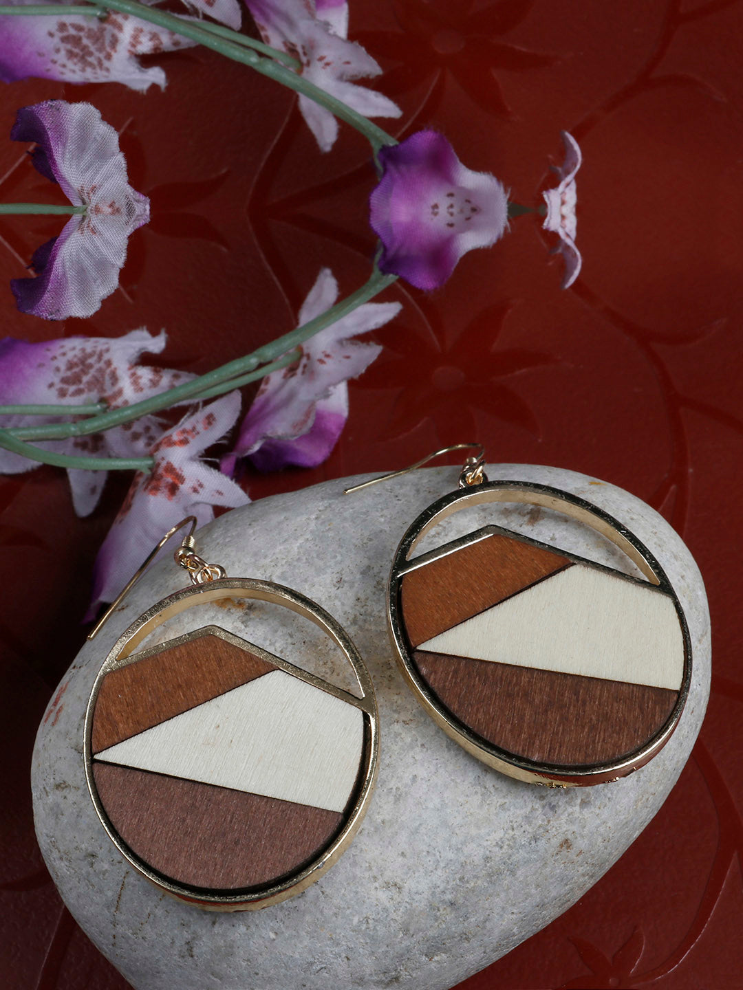 Fancy Fusion Wooden Earrings For Girls/Women - Main Image