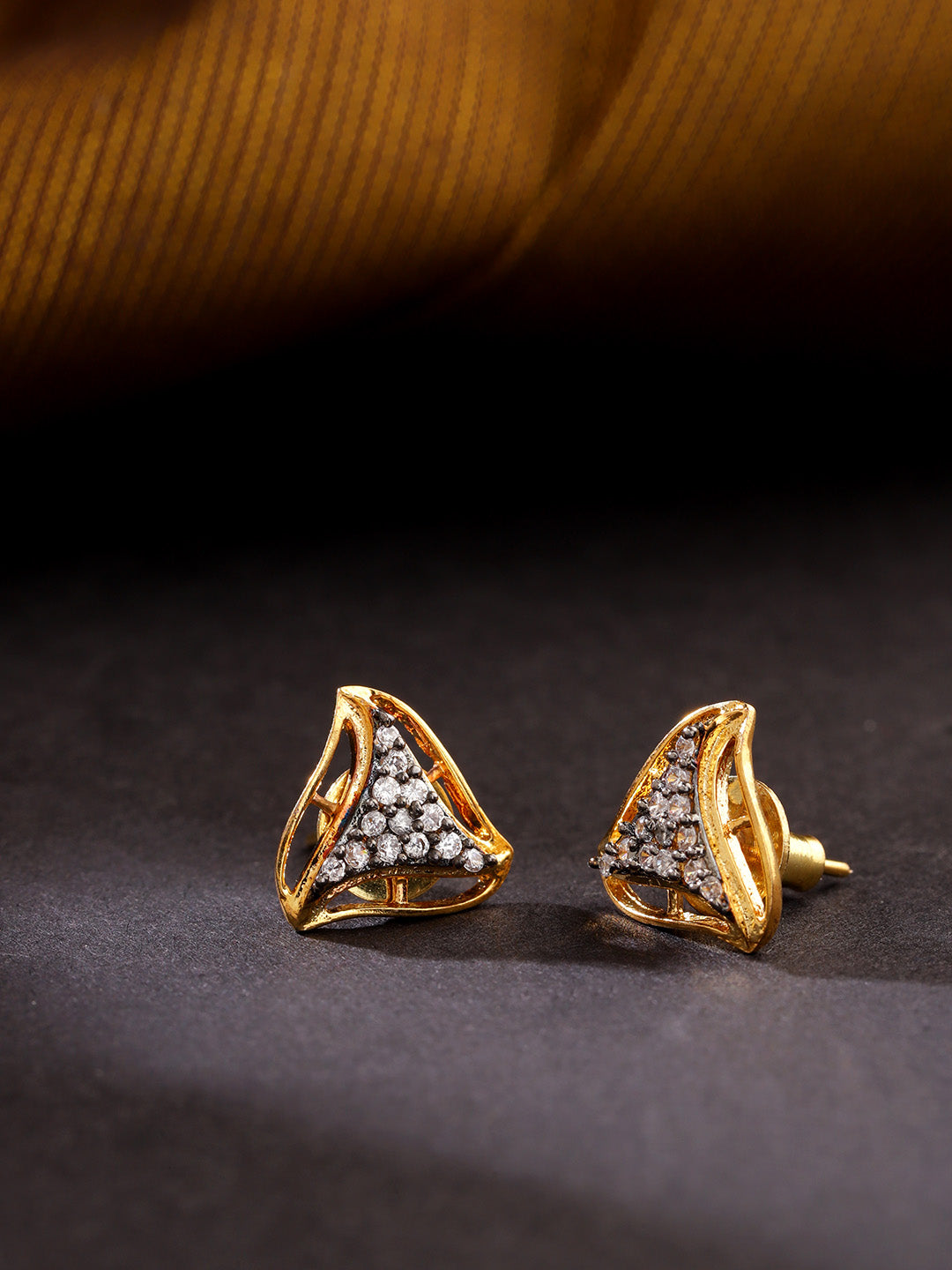 Triangle shaped earrings on sale gold