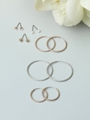Minimal Studs & Hoop Earring Set