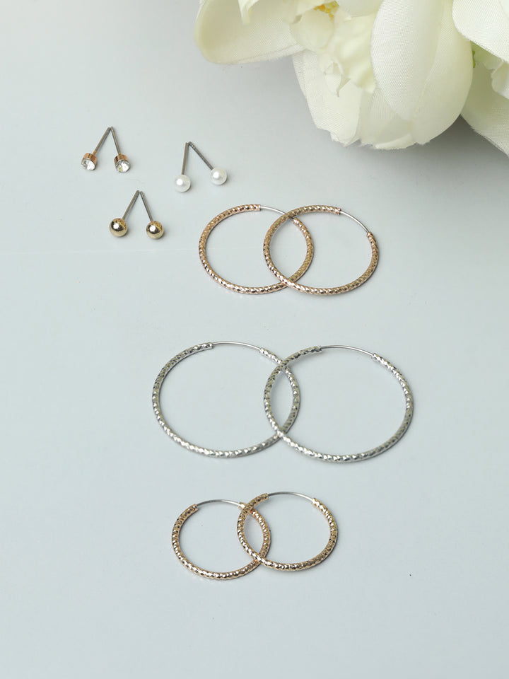 Minimal Studs & Hoop Earring Set