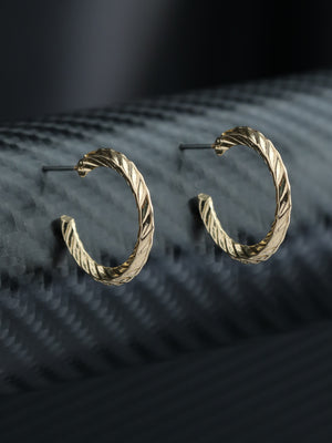 Prita Patterned Gold Plated Mini Hoops